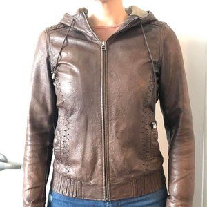 Danier Leather Chocolate Brown Jacket Size XS-S